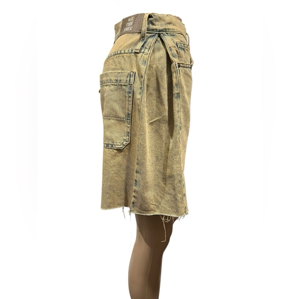 Free People We The Free Boomerang Womens Long Shorts High rise Raw Hem Size 24 - Picture 4 of 16